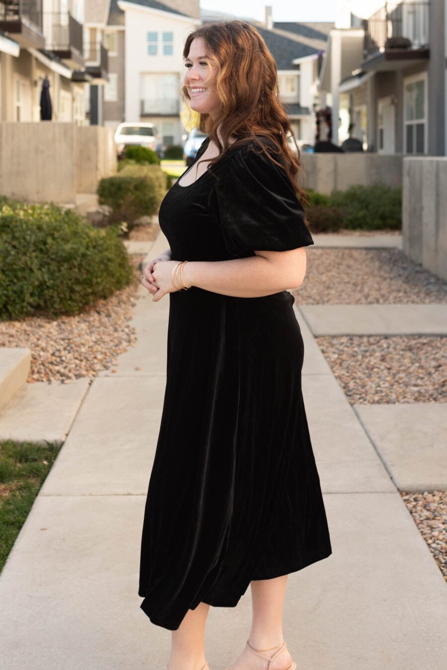 Alexa Black Velvet Dress