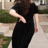 Alexa Black Velvet Dress