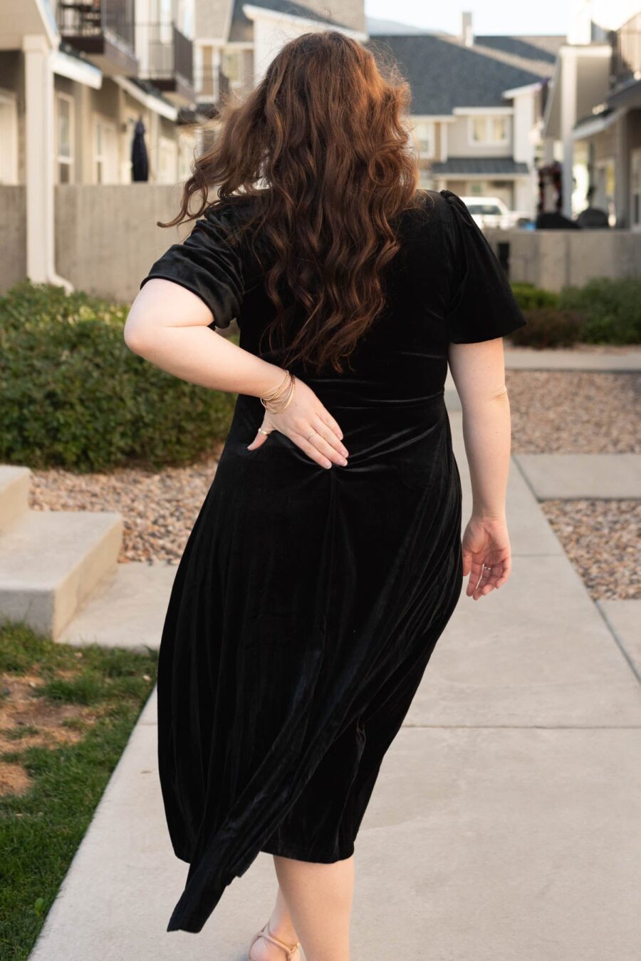 Alexa Black Velvet Dress