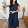 Alexa Navy Polka Dot Dress