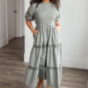 Alexia Dark Sage Tiered Dress