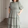 Alexia Dark Sage Tiered Dress