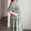 Alexia Dark Sage Tiered Dress