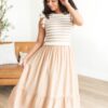 Alexis Khaki Crochet Knit Top Dress