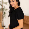 Alicia Black Ribbed Top