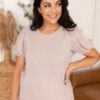 Alicia Mocha Ribbed Top