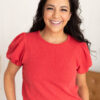 Alicia Red Ribbed Top