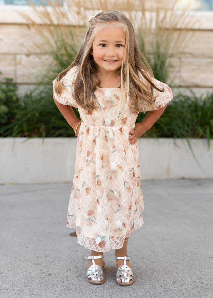 Alina Floral Lace Little Girls Dress
