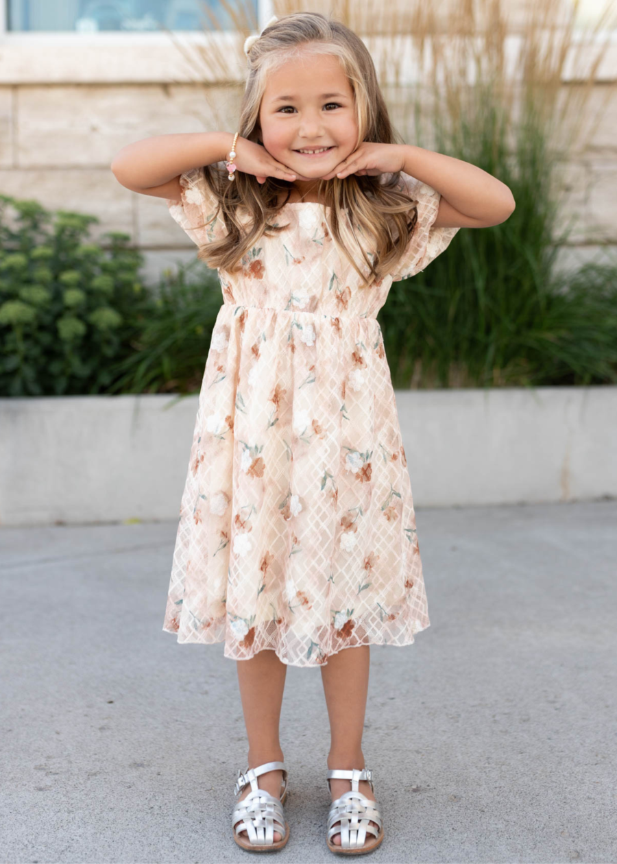 Alina Floral Lace Little Girls Dress