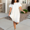 Alison White Embroidered Dress