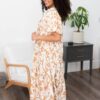 Allegra Taupe Floral Tiered Dress