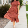 Alyssa Brick Red Plaid Dress