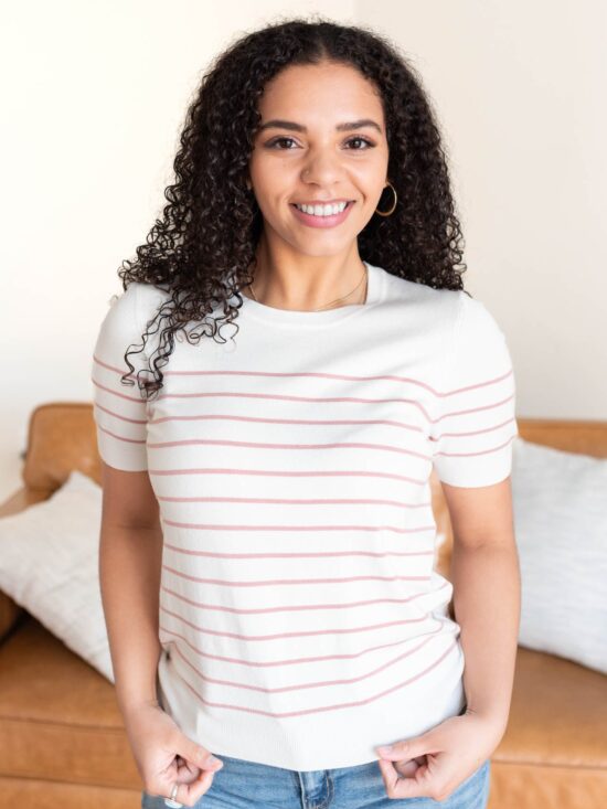 Alyssa Pink Stripe Top