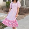 Amaiah Pink Stripe Eyelet Dress