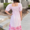 Amaiah Pink Stripe Eyelet Dress