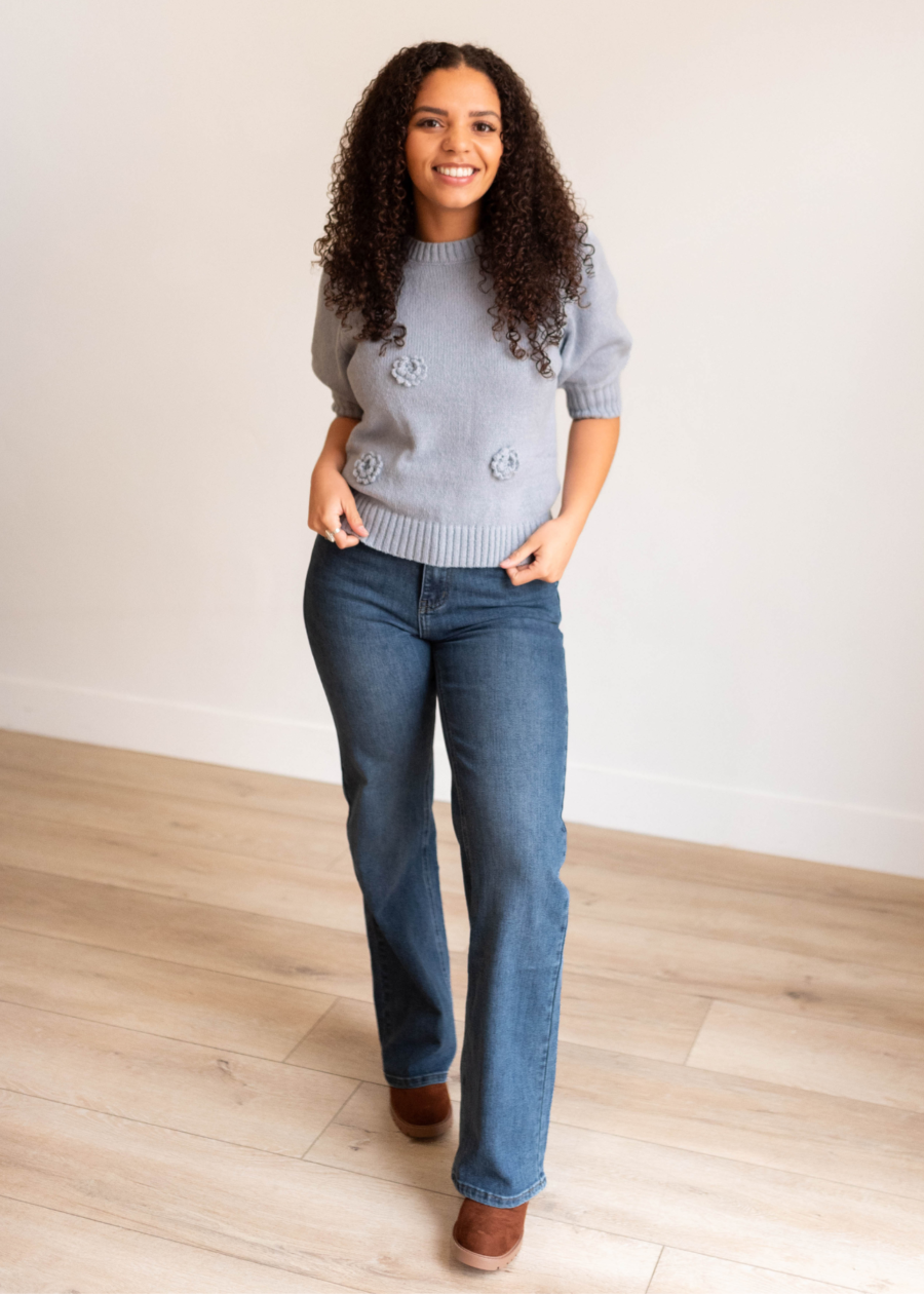 Amanda Medium Wash High Rise Straight Jeans
