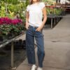Amari Dusty Blue Barrel Jeans