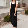 Amberlyn Black Overall Dress