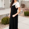 Amberlyn Black Overall Dress