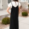 Amberlyn Black Overall Dress