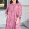 Amelia Pink Long Sleeve Dress