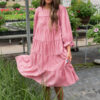 Amelia Pink Long Sleeve Dress