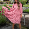 Amelia Pink Long Sleeve Dress