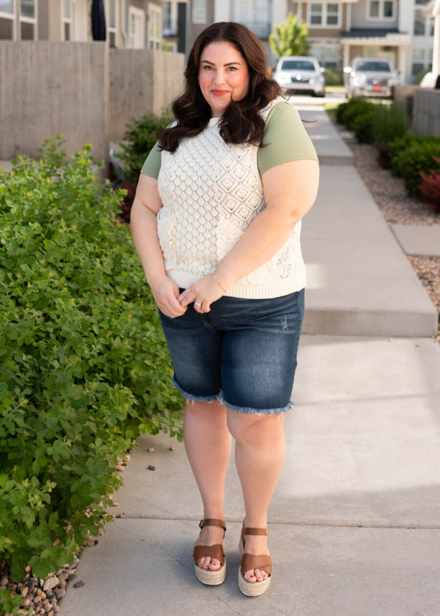 Amiah Cream Knit Sweater Vest