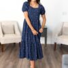 Analynne Navy Embroidered Floral Dress