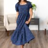 Analynne Navy Embroidered Floral Dress