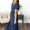 Analynne Navy Embroidered Floral Dress