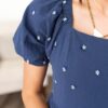Analynne Navy Embroidered Floral Dress