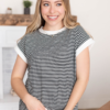 Angela Black Striped Top