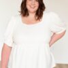 Angelina Cream Ruffle Top