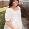 Angelina Cream Ruffle Top