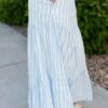 Anita Blue Pinstripe Skirt