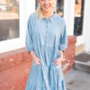 Anna Chambray Tiered Dress