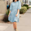 Anna Chambray Tiered Dress