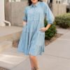 Anna Chambray Tiered Dress