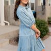 Anna Chambray Tiered Dress