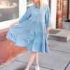 Anna Chambray Tiered Dress