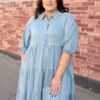 Anna Chambray Tiered Dress
