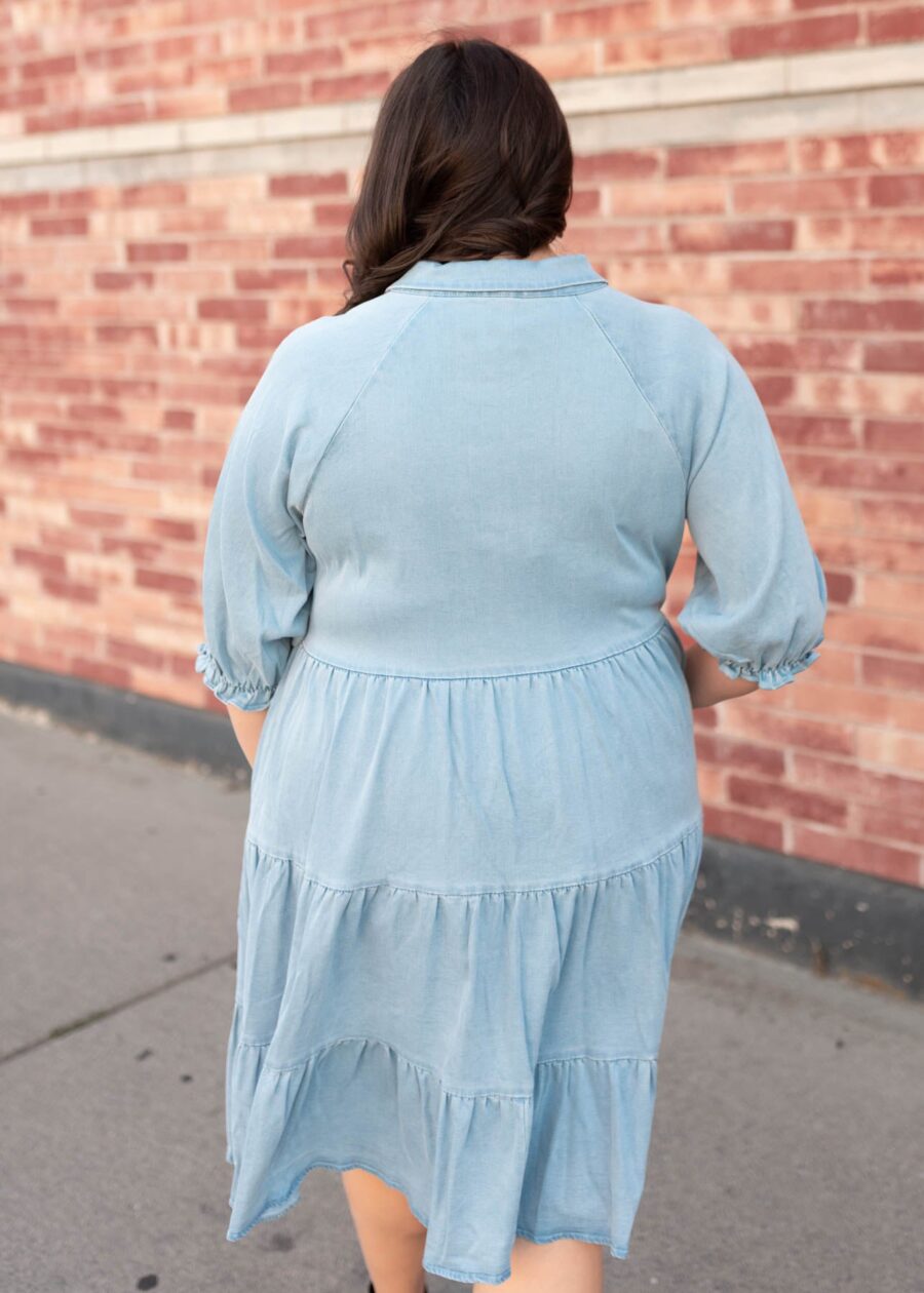 Anna Chambray Tiered Dress