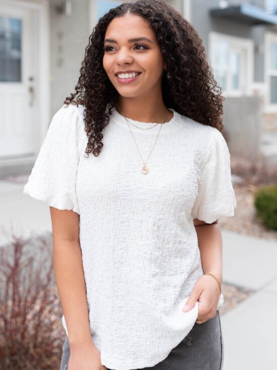 Annalie Ivory Textured Top