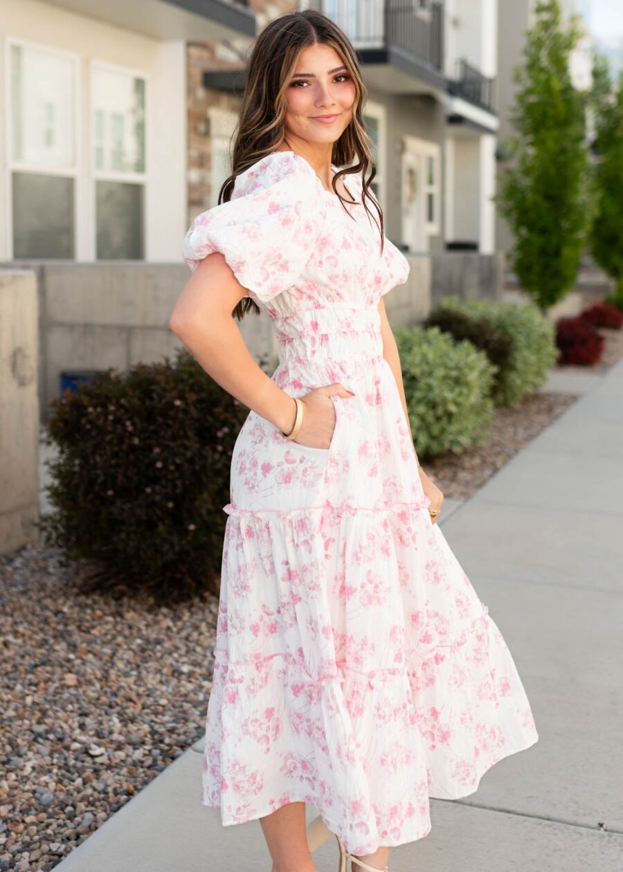 Annalise Pink Floral Dress