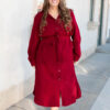 Anne Burgundy Button Up Dress