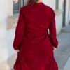 Anne Burgundy Button Up Dress