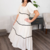 Annika Cream Ruffle Tiered Dress