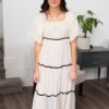 Annika Cream Ruffle Tiered Dress