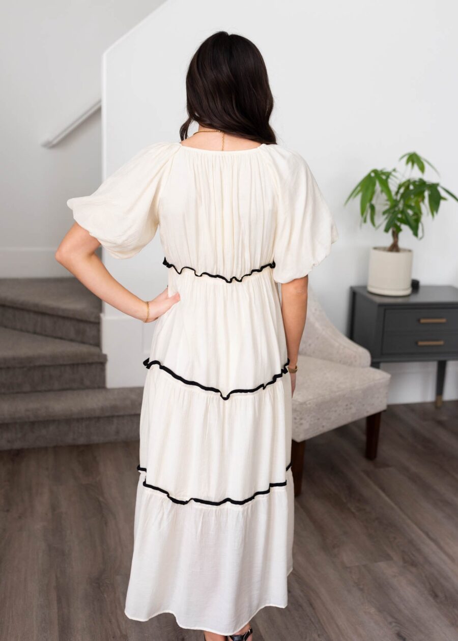 Annika Cream Ruffle Tiered Dress